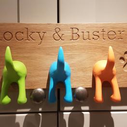 Bespoke routered dog hook sign