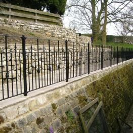 Wall top wrought iron railings