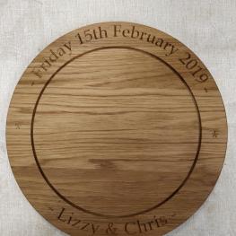 Bespoke routered wedding cake board