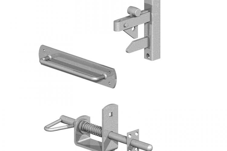Galvanised uni latch kit for metal gates
